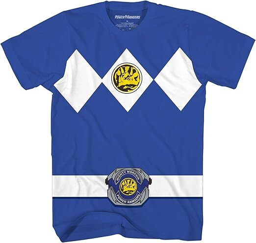 Mighty Morphin Power Rangers Red Blue Pink Green Black Halloween Costume Tee Halloween Fast