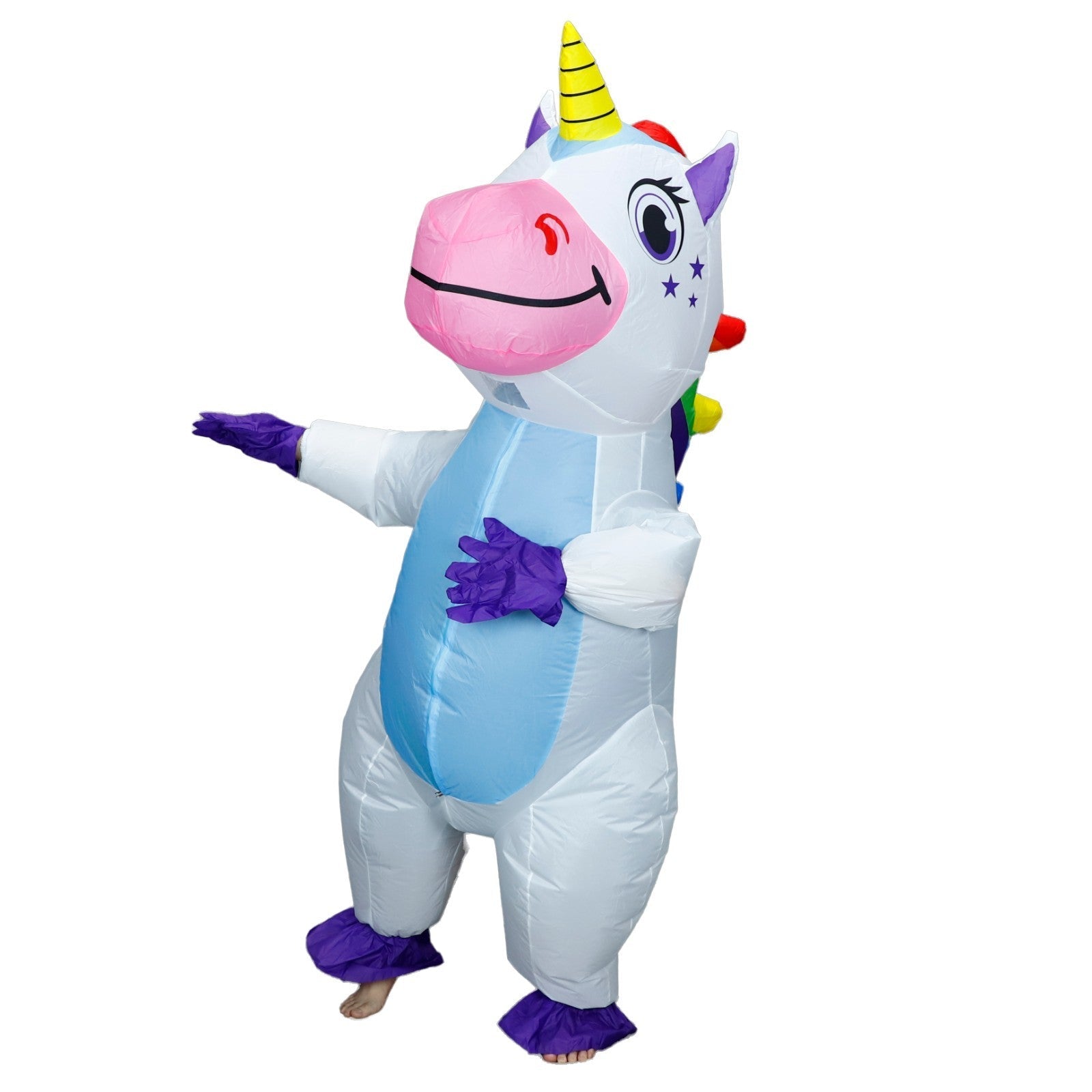 7' Cute Unicorn Inflatable Costume Adult for Halloween Cosplay Party Fancy Dress Halloween Fast
