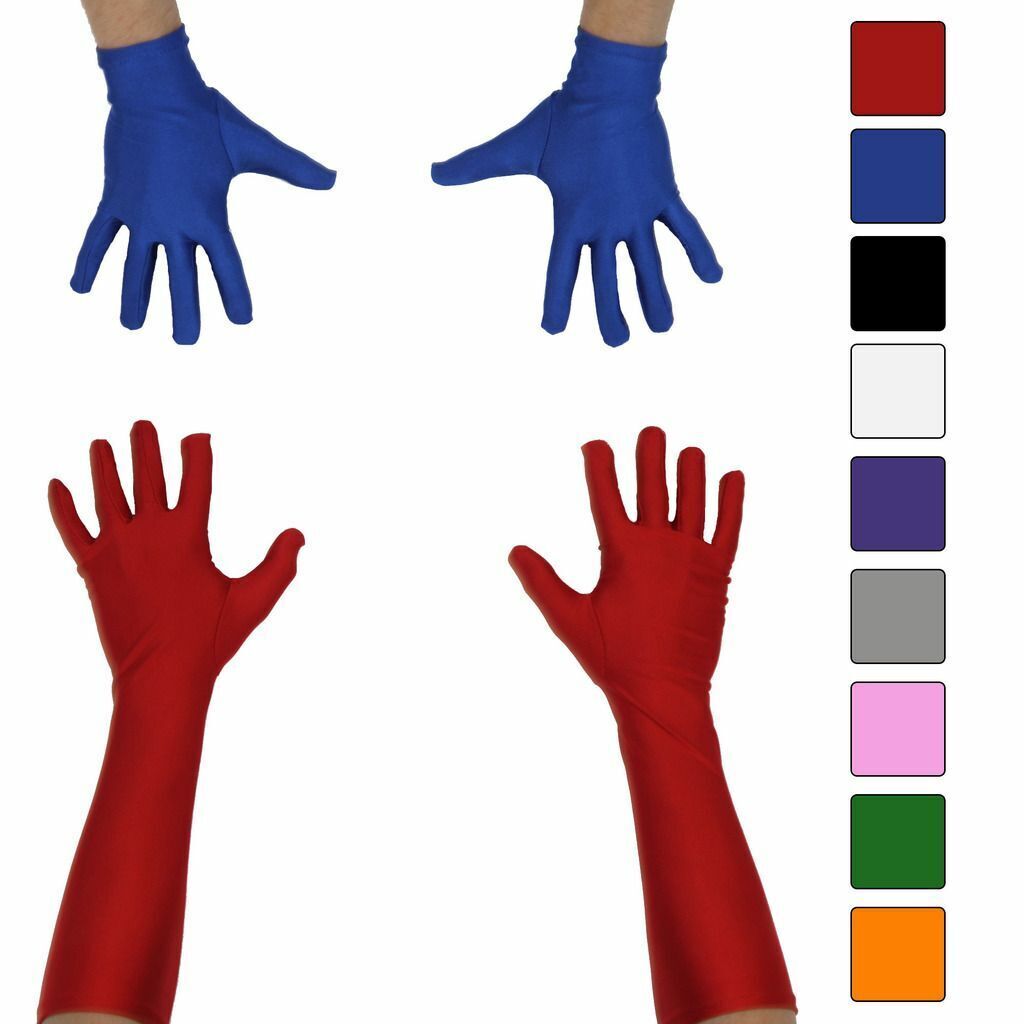 Choose Color Unisex Superhero Long Costume Halloween Cosplay Accessory Gloves Halloween Fast