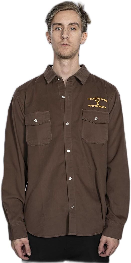 Yellowstone Dutton Ranch Button Up Long Sleeve Shirt Halloween Costume Cosplay Halloween Fast