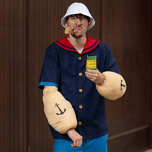 Popeye Sailor Man Muscle Spinach Arms with Tatoos Halloween Costume Accessory Halloween Fast
