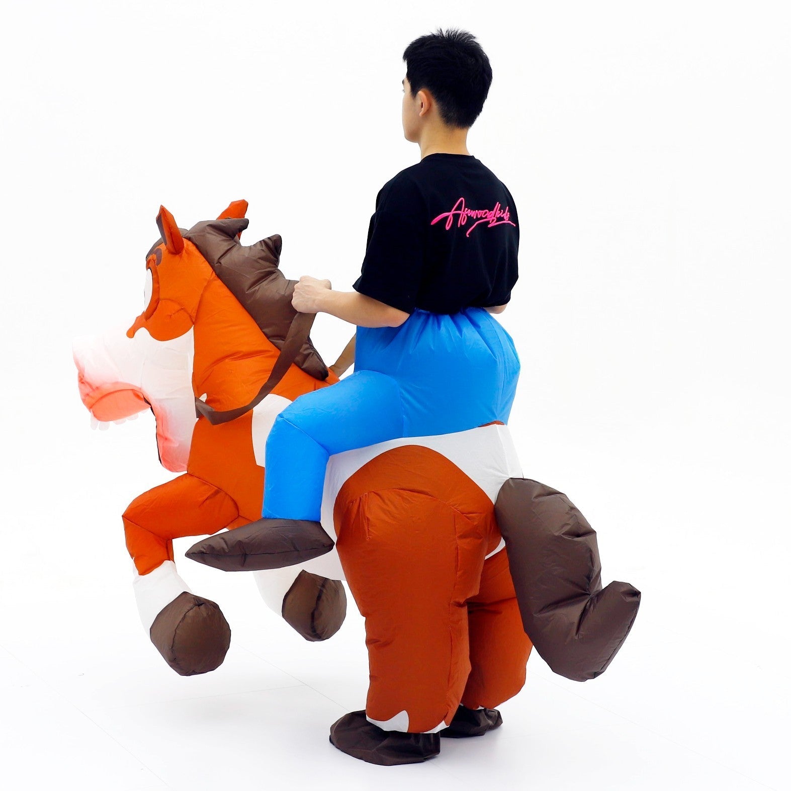 Cowboy Horse Ride on Inflatable Costume Adult Halloween Cosplay Party Outfit Halloween Fast
