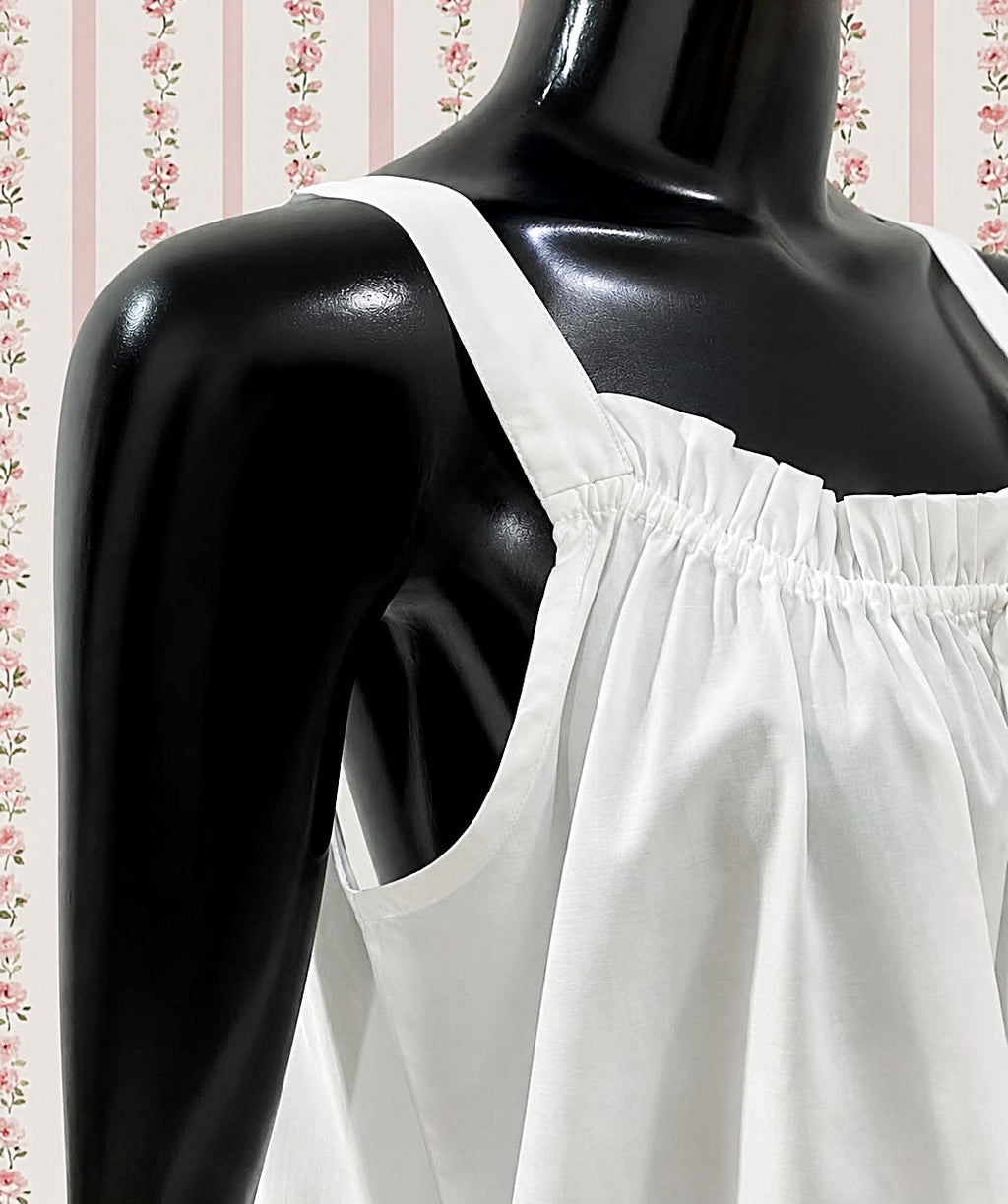 SoieRose 100% Cotton Victorian Inspired, Sleeveless, Ruffle Pajama Set - SR-1333