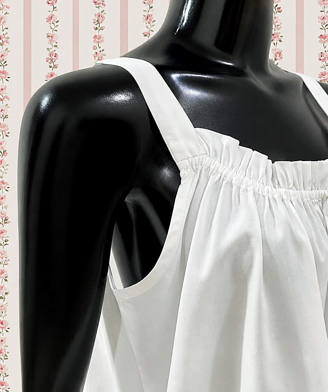 SoieRose 100% Cotton Victorian Inspired, Sleeveless, Ruffle Pajama Set - SR-1333