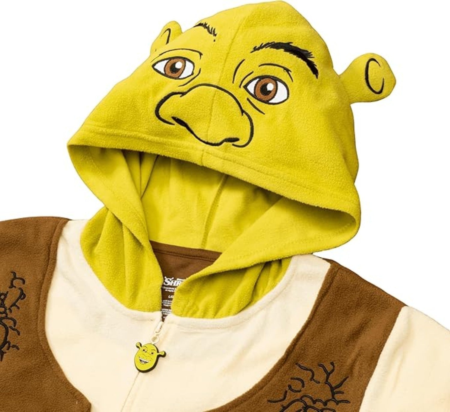 Officially Licensed Shrek Adult Unisex Halloween Cosplay Costume Fleece Jumpsuit Halloween Fast