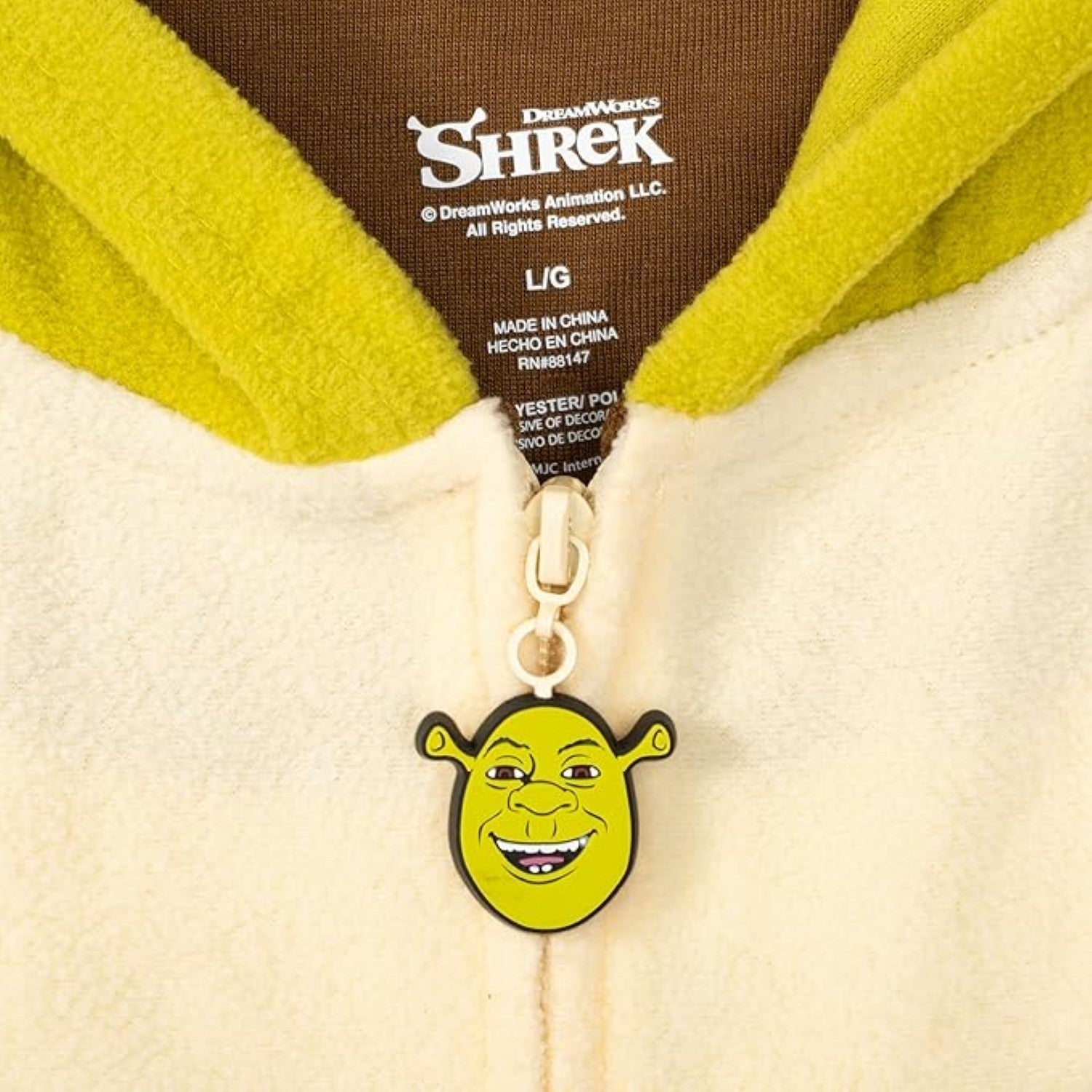 Officially Licensed Shrek Adult Unisex Halloween Cosplay Costume Fleece Jumpsuit Halloween Fast
