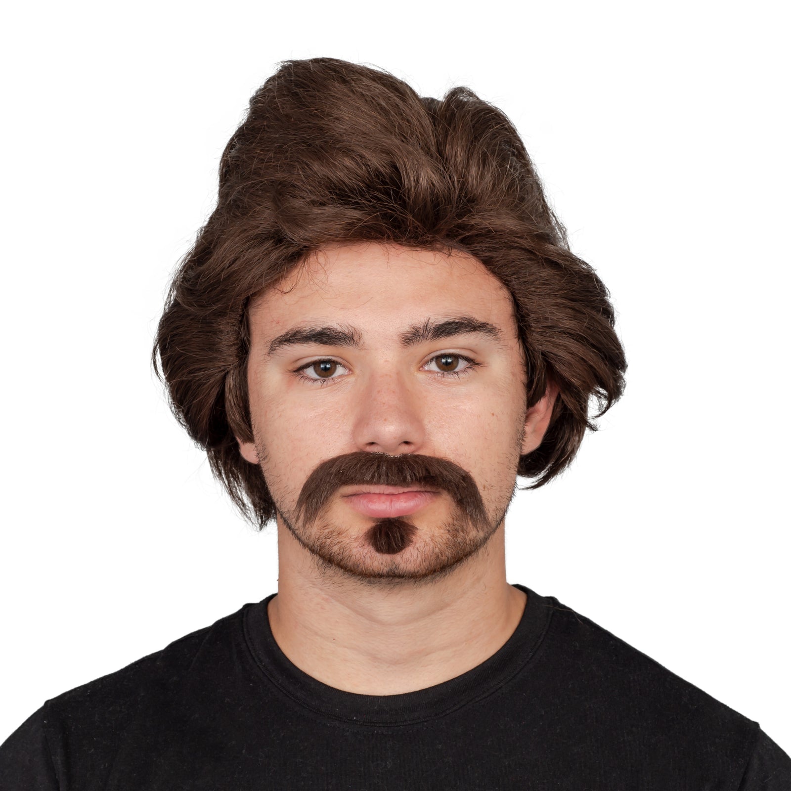 Adult Unisex Halloween Cosplay Dark Hair Mustache & Soul Patch Costume Accessory Halloween Fast