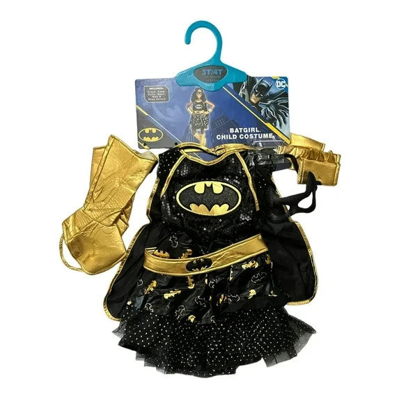 DC Batgirl Girl's Tutu Dress & Accessories Halloween Dress-Up Costume, 3T-4T Halloween Fast