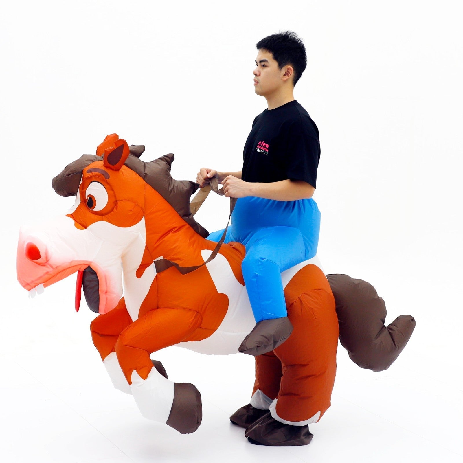 Cowboy Horse Ride on Inflatable Costume Adult Halloween Cosplay Party Outfit Halloween Fast