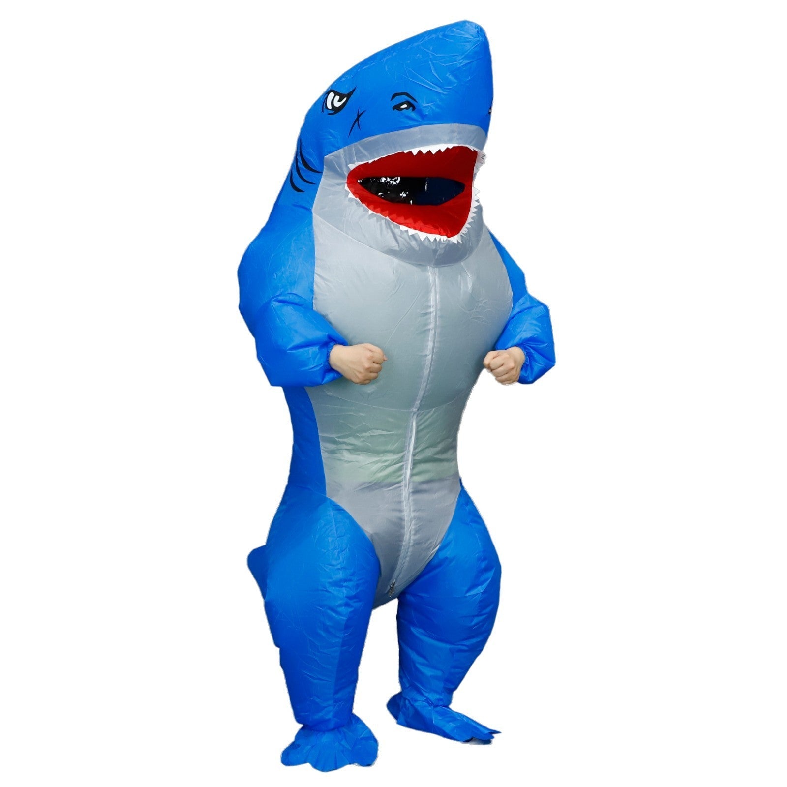 7' Blue Shark Inflatable Costume Adult for Halloween Cosplay Party Fancy Dress Halloween Fast