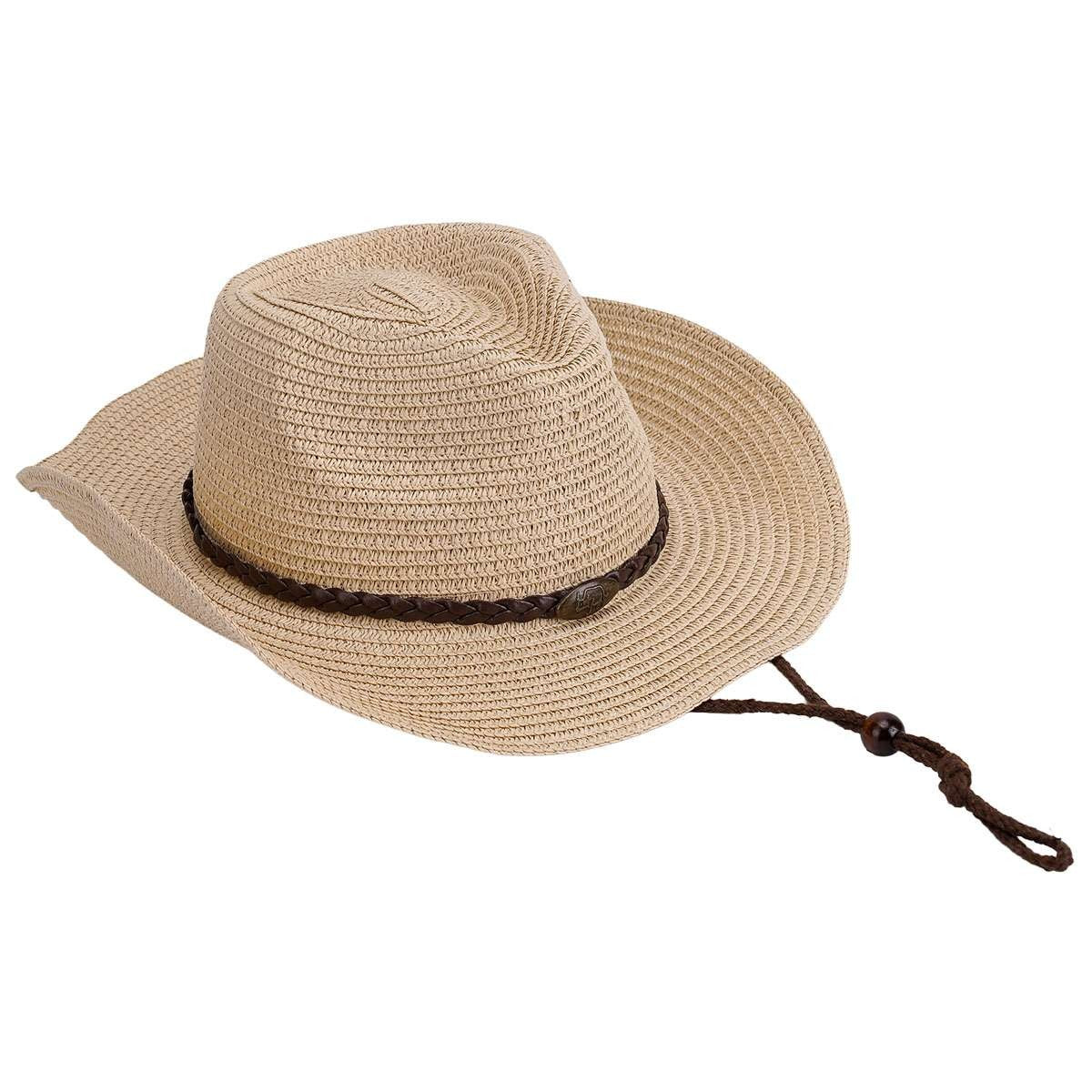 Men Women Wide Brim Western Cowboy Straw Hat Outdoor Sun Protection Hat Halloween Fast