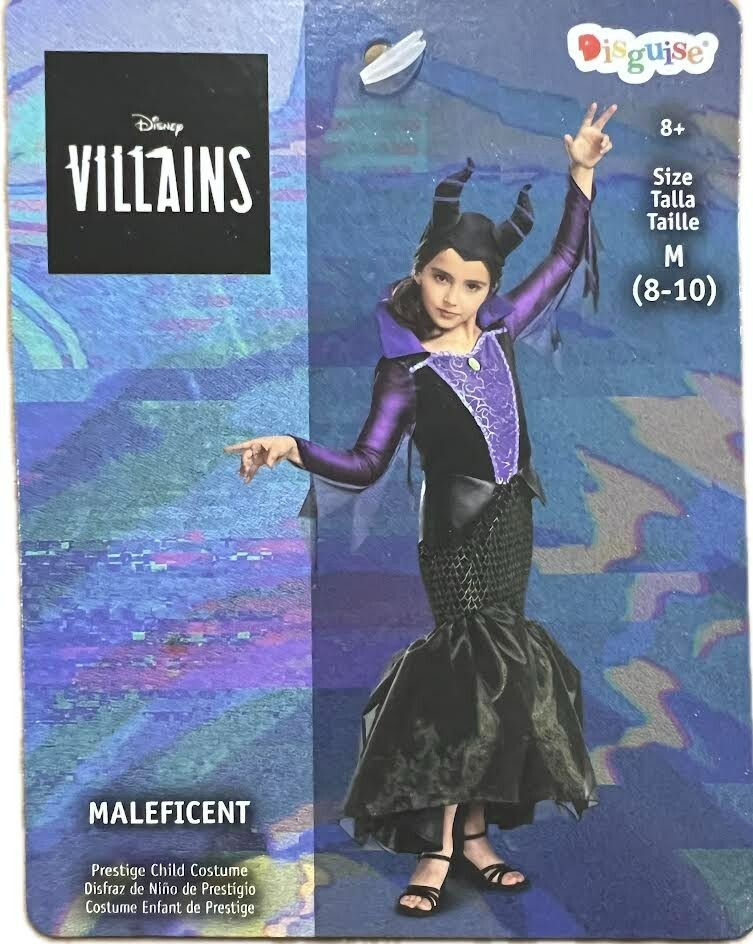 DISNEY VILLAINS MALEFICENT CHILD COSTUME MEDIUM 8-10 Halloween Fast