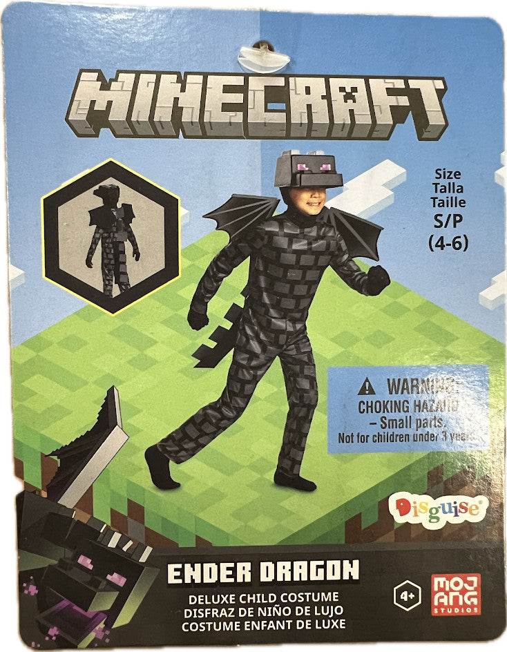 MINECRAFT ENDER DRAGON DELUXE CHILD COSTUME SMALL 4-6 Halloween Fast