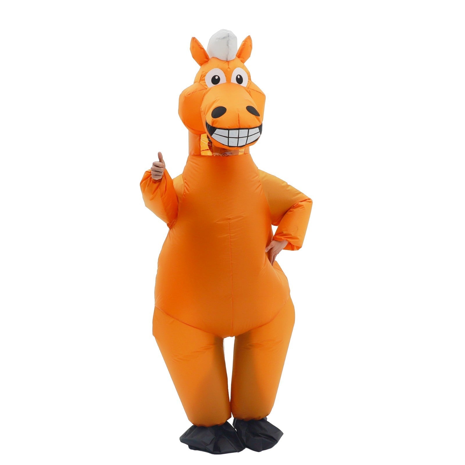 7' Orange Horse Inflatable Costume Adult for Halloween Cosplay Party Fancy Dress Halloween Fast