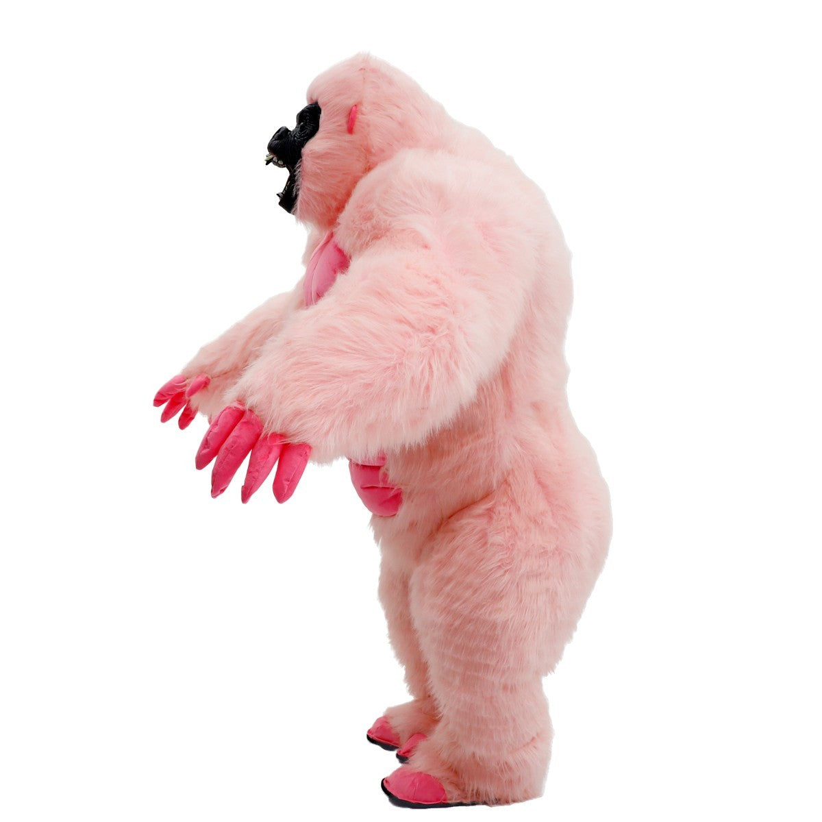 Fluffy Pink Gorilla Inflatable Costume Mascot Halloween Party Outfit w/Battery Halloween Fast