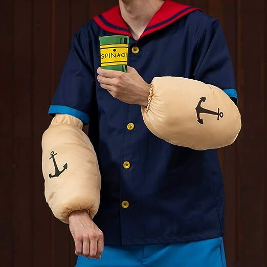 Popeye Sailor Man Muscle Spinach Arms with Tatoos Halloween Costume Accessory Halloween Fast