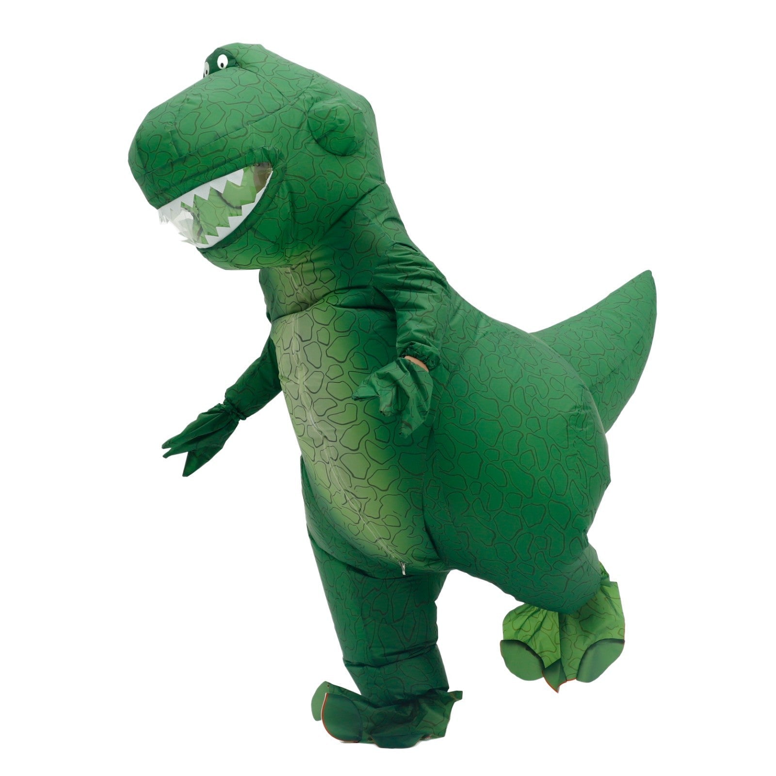 7' Green T-Rex Inflatable Costume Adult for Halloween Cosplay Party Fancy Dress Halloween Fast