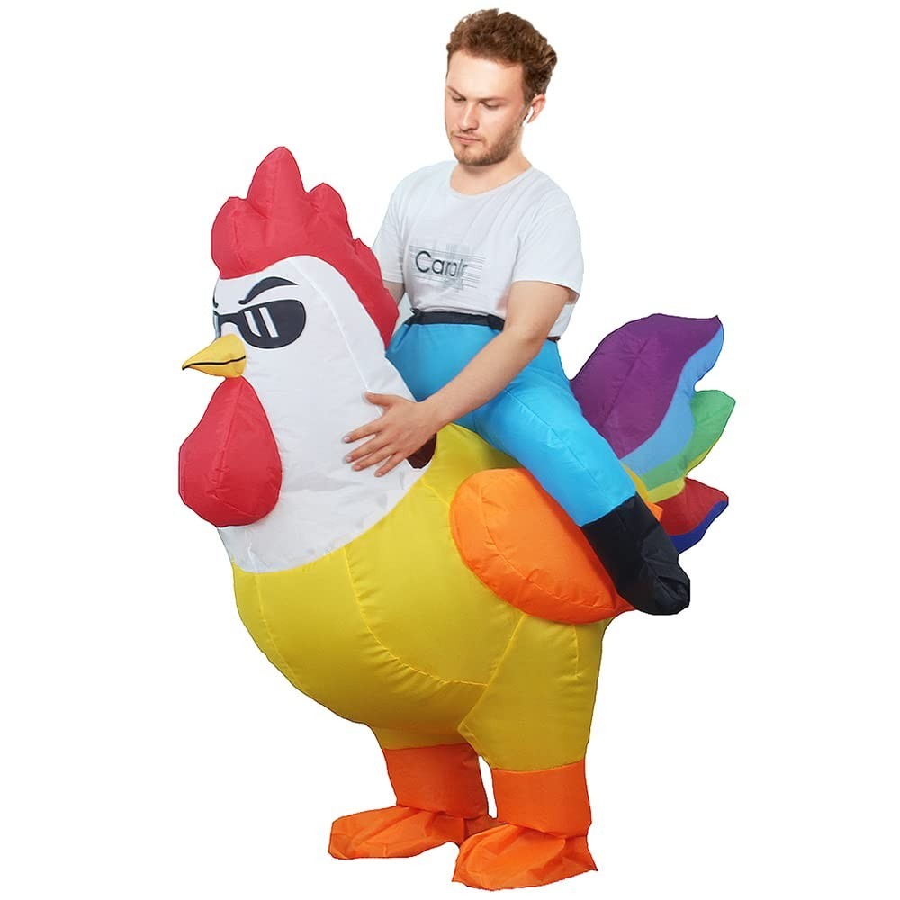 Rooster Ride on Inflatable Costume Adult for Halloween Cosplay Party Fancy Dress Halloween Fast