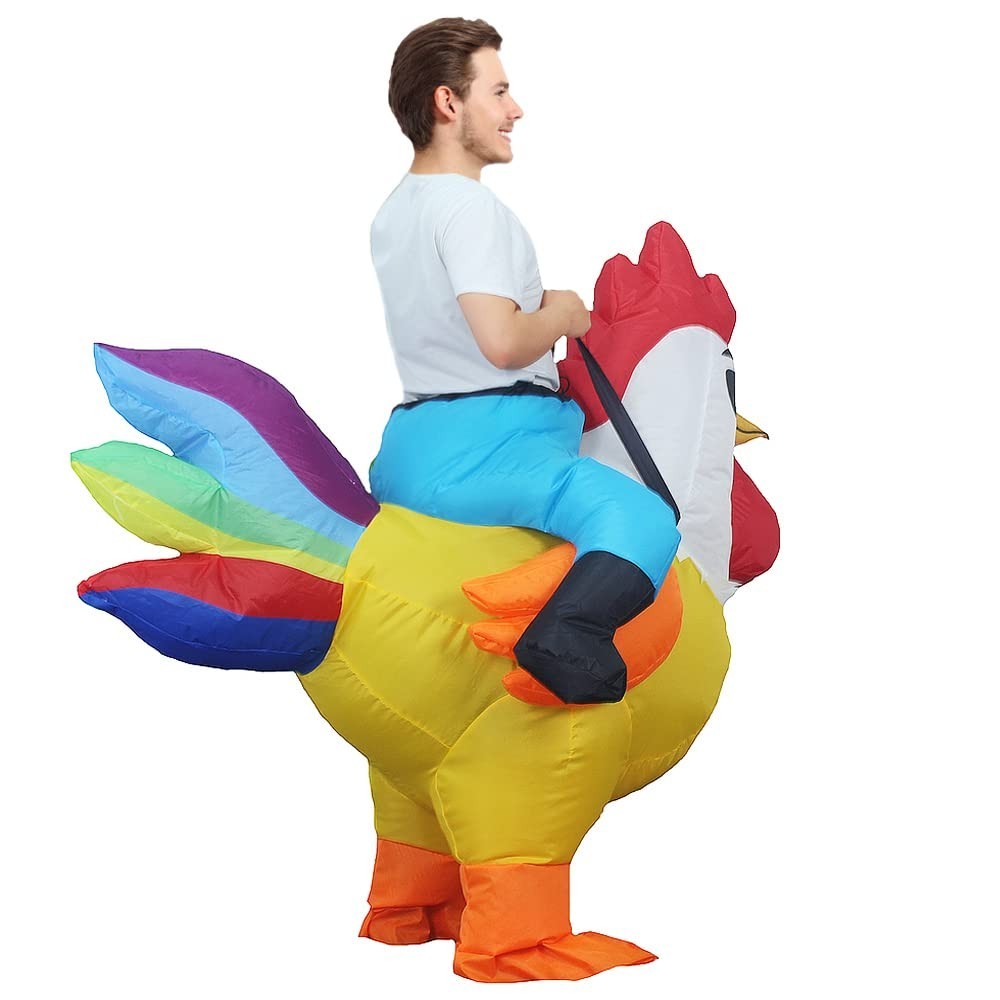 Rooster Ride on Inflatable Costume Adult for Halloween Cosplay Party Fancy Dress Halloween Fast