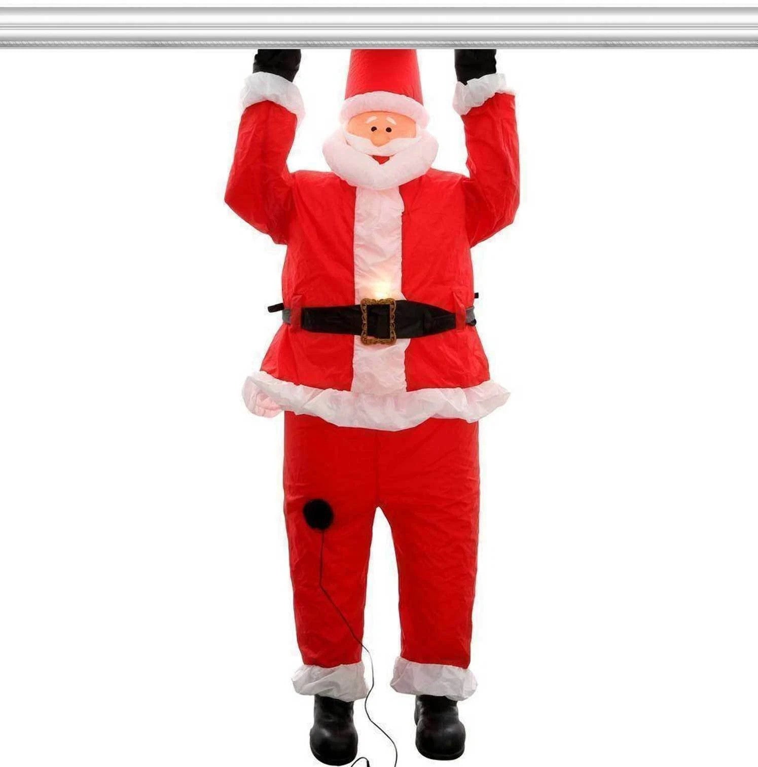 Christmas Gemmy 6.5 ft Realistic Santa Hanging from Roof Airblown Inflatable Main image