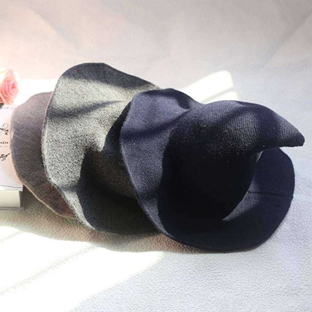 Women Knit Pointed Witch Wizard Hat Wide Brim Halloween Cosplay Casual Party Cap Halloween Fast