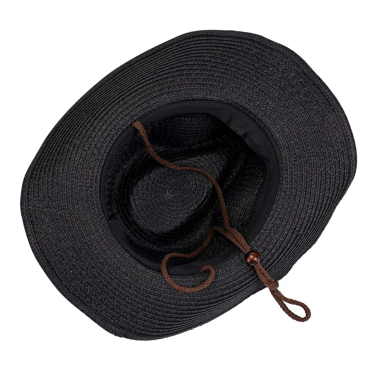 Men Women Wide Brim Western Cowboy Straw Hat Outdoor Sun Protection Hat Halloween Fast