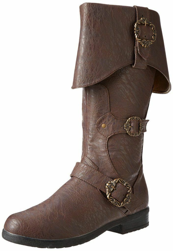 Adult Unisex Replica Caribbean Pirate Captain Halloween Cosplay Costume Boots Halloween Fast