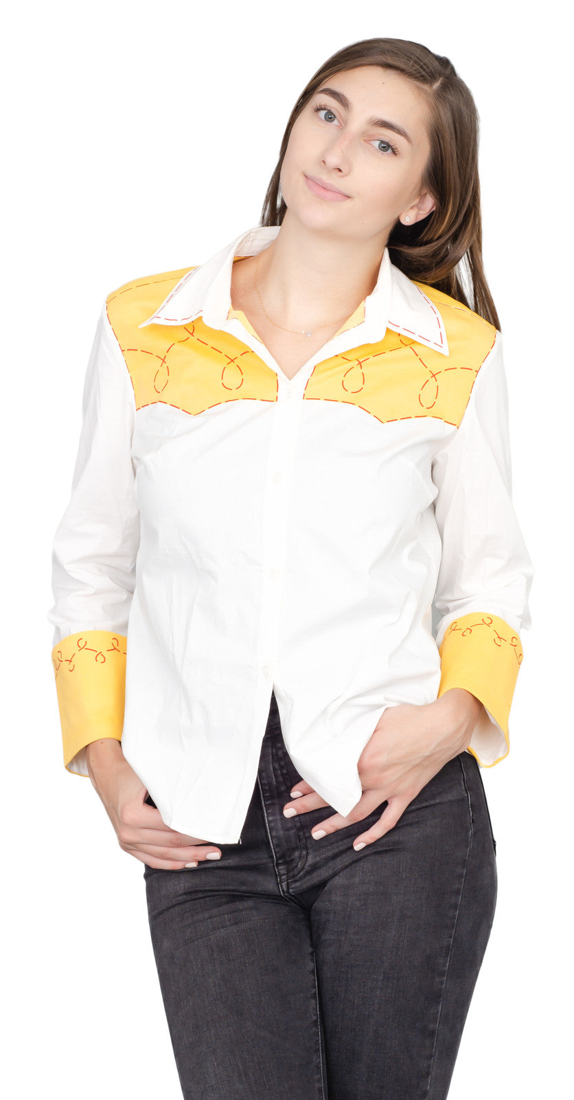 Women's Replica Jessie Cowgirl Costume Shirt Halloween Toy Story Cosplay Outfit Halloween Fast