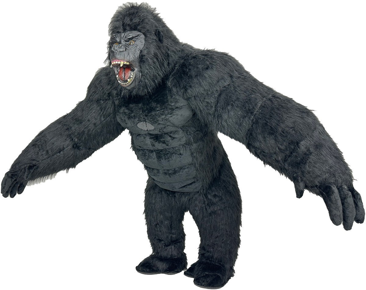 Gorilla Inflatable Mascot Costume Plush Halloween Cosplay Party Outfit w/Battery Halloween Fast