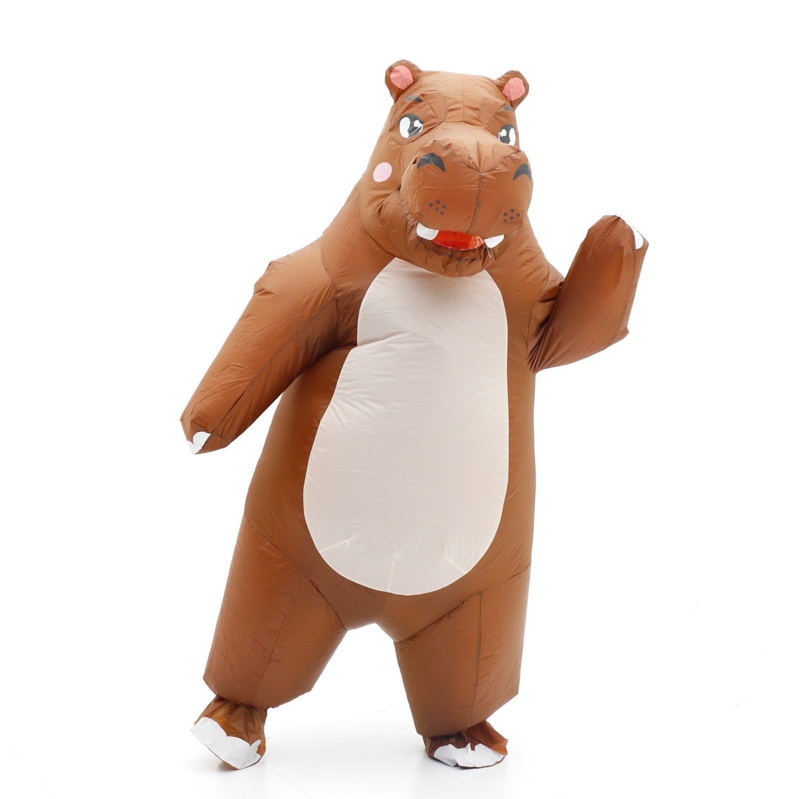 7' Brown Hippo Inflatable Costume Adult for Halloween Cosplay Party Fancy Dress Halloween Fast