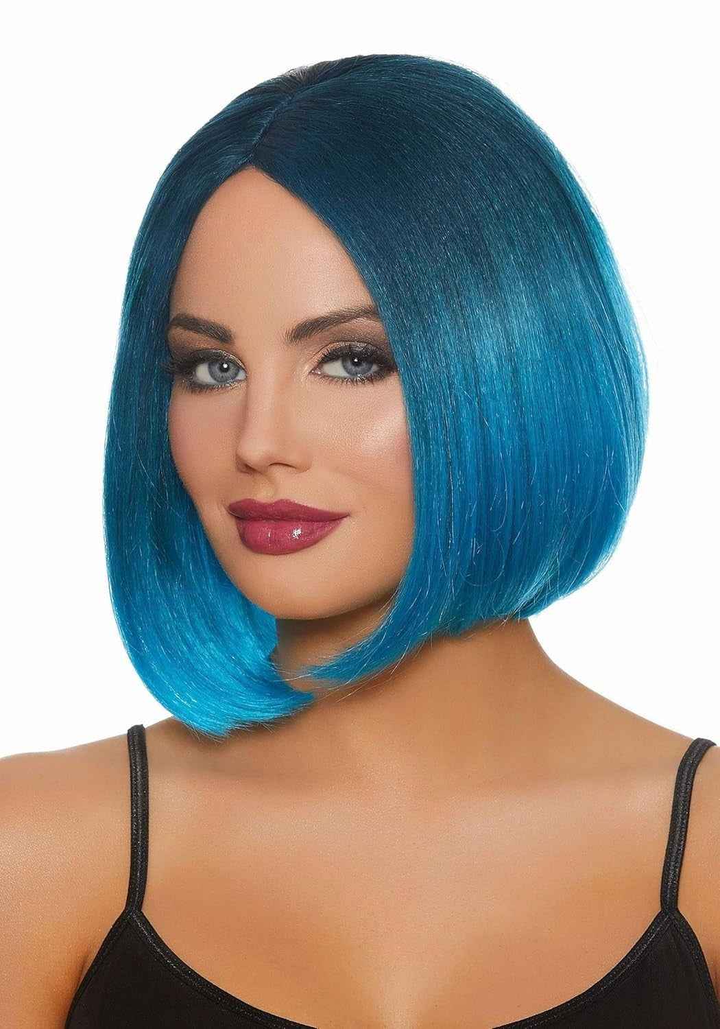 Dreamgirl Women's Mid-Length Steel Blue/Bright Blue Ombré Bob Wig Adult Costume