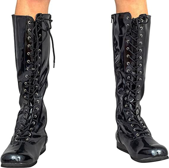 Adult Wrestling Halloween Costume Cosplay Lace-Up Zipper Boots Multiple Color Halloween Fast