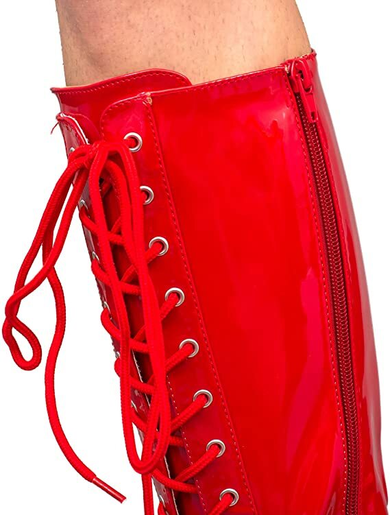 Adult Wrestling Halloween Costume Cosplay Lace-Up Zipper Boots Multiple Color Halloween Fast