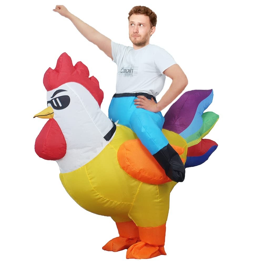 Rooster Ride on Inflatable Costume Adult for Halloween Cosplay Party Fancy Dress Halloween Fast