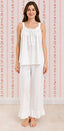 SoieRose 100% Cotton Victorian Inspired, Sleeveless, Ruffle Pajama Set - SR-1333