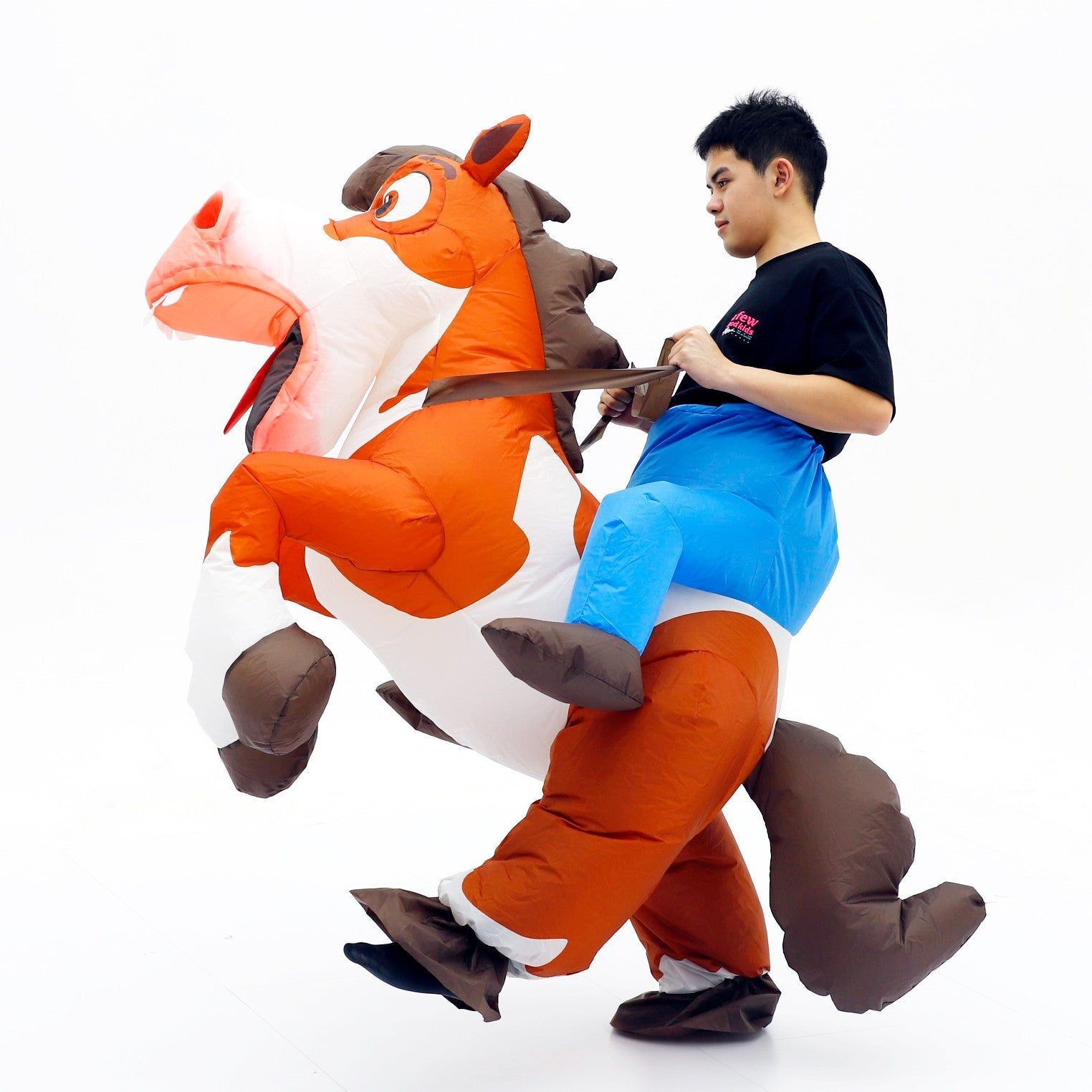 Cowboy Horse Ride on Inflatable Costume Adult Halloween Cosplay Party Outfit Halloween Fast