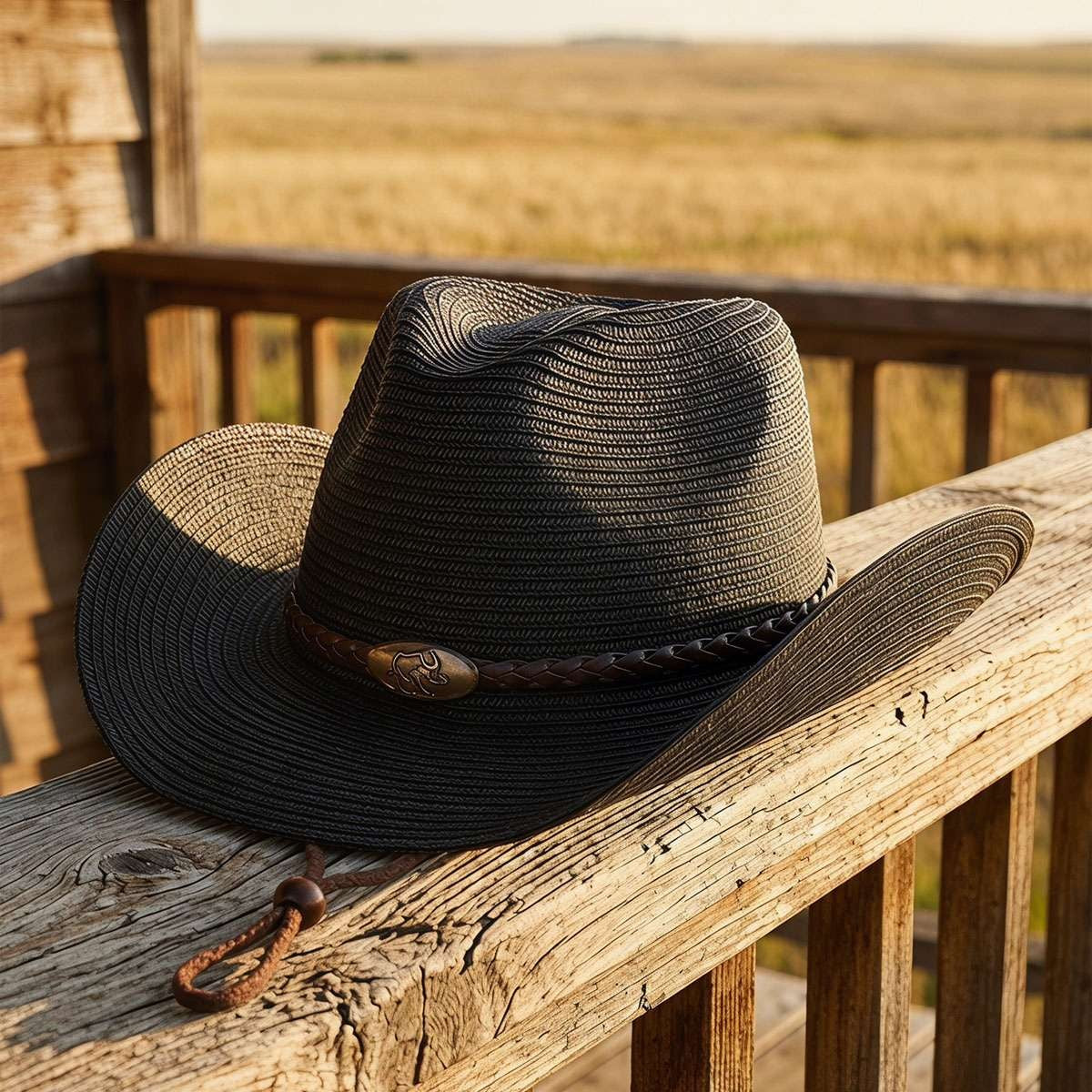 Men Women Wide Brim Western Cowboy Straw Hat Outdoor Sun Protection Hat Halloween Fast